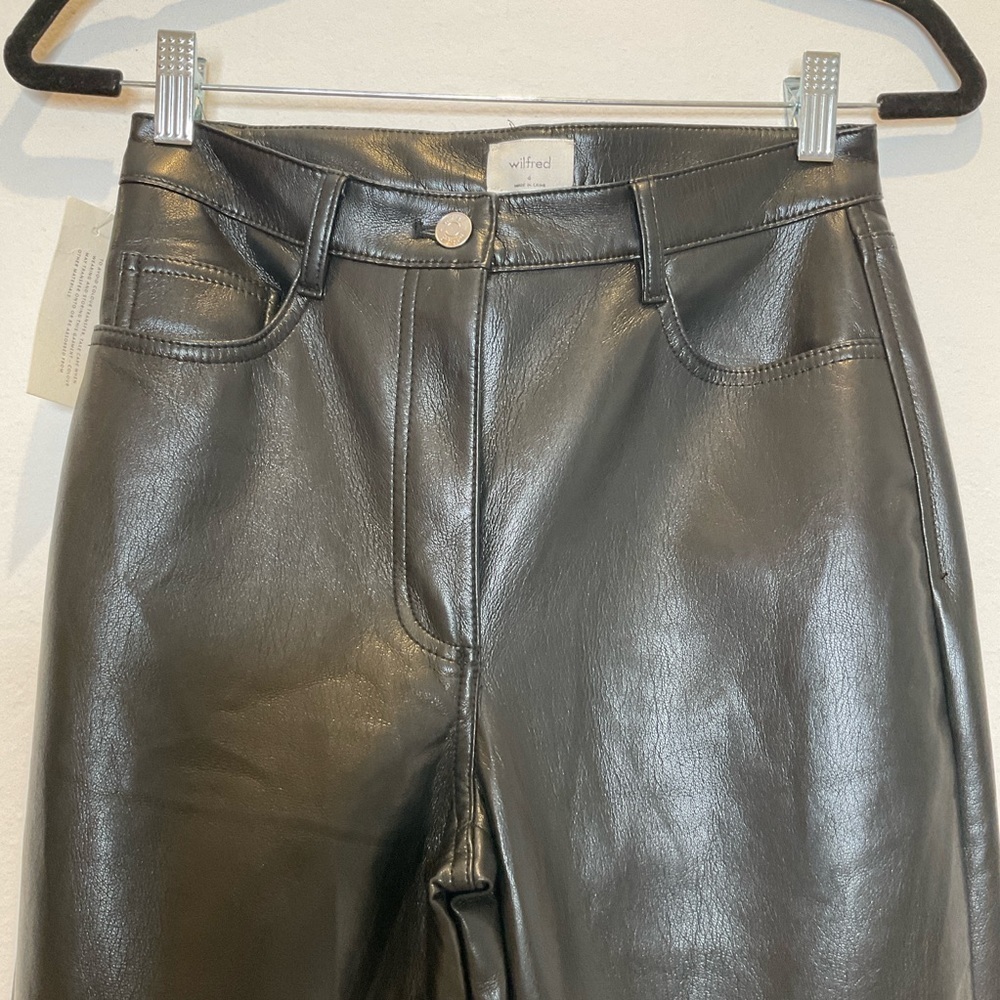 Wilfred The Melina Vegan Leather High-waisted Pant Black Size 4 - Picture 4 of 16